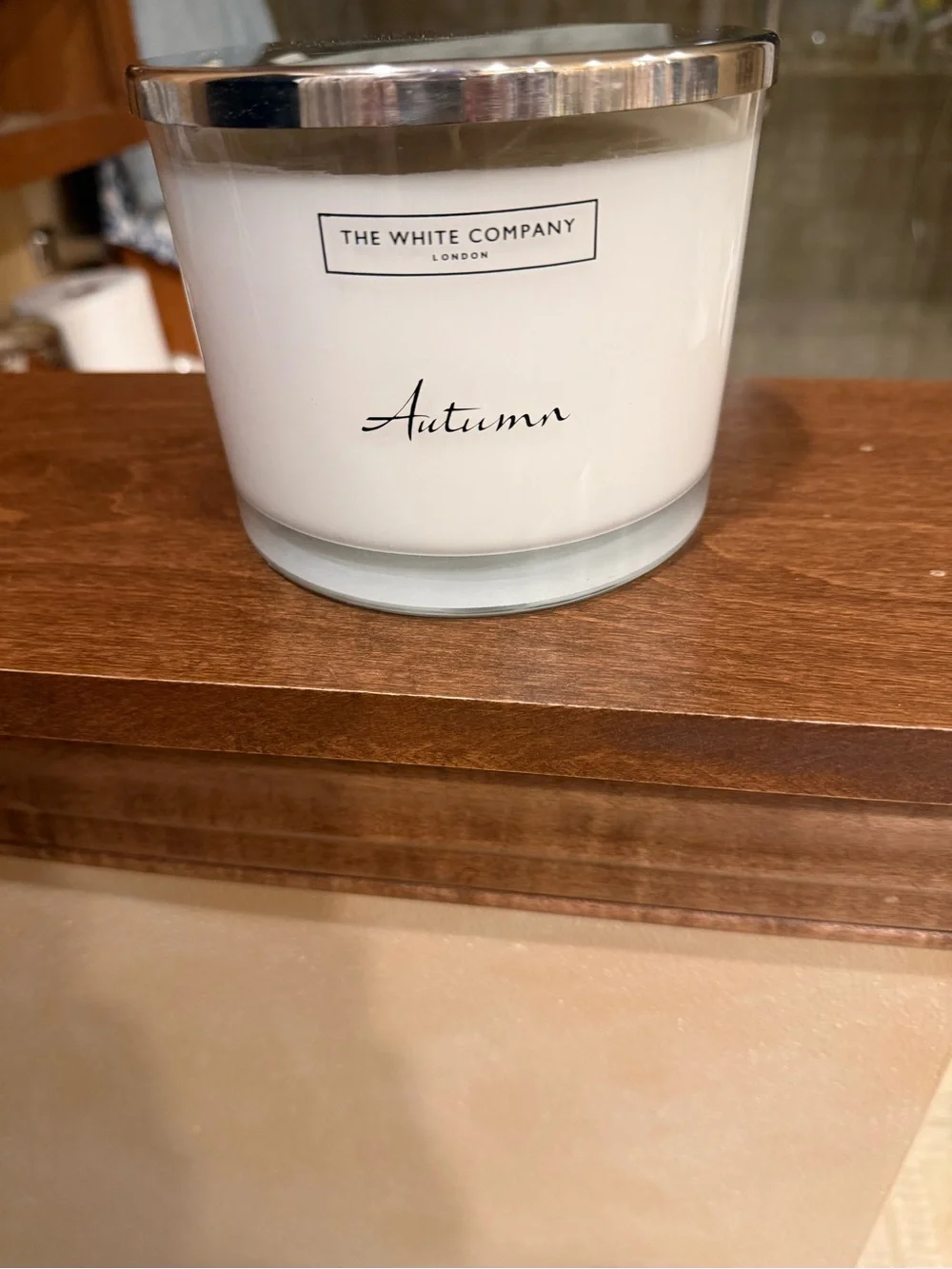 The White Company Three-Wick Autumn Scented Candle - White Glass